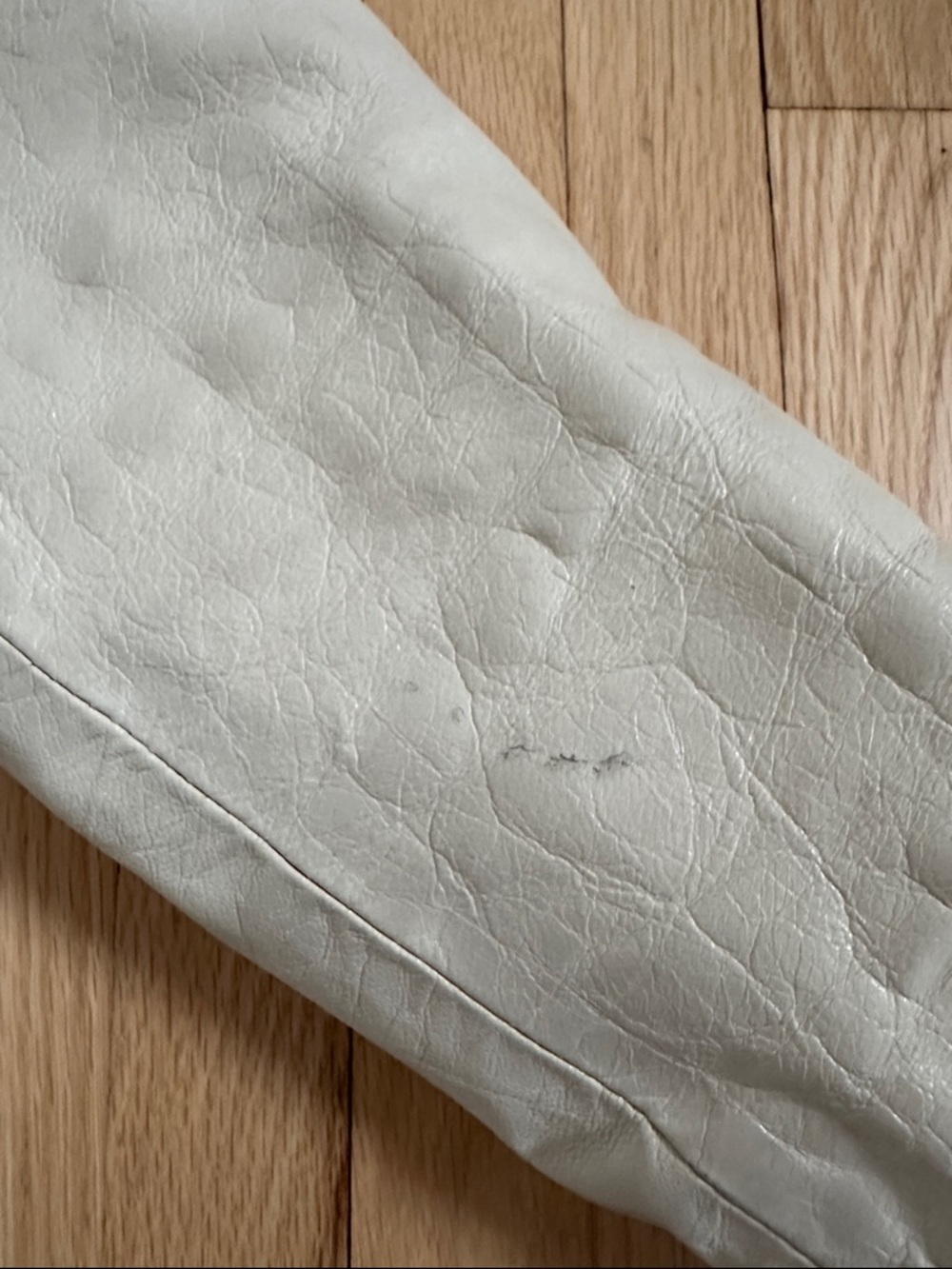 Vintage 90s Bod & Christensen cream leather moto jacket - Picture 8 of 14